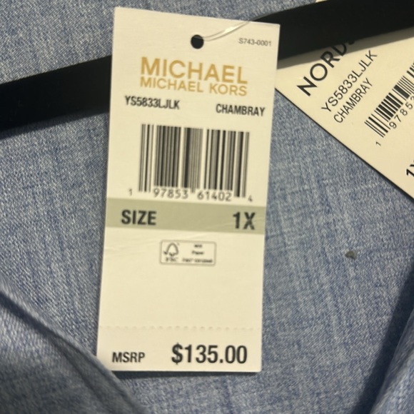 MICHAEL Michael Kors Blue Shirt Dress Tunic - Picture 7 of 7